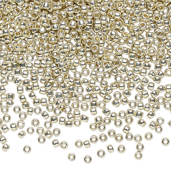 Seed bead, TOHO BEADS®, glass, pkg/7.5g, #11 round, opaque galvanized PermaFinish aluminum (TR-11-PF558). image number 0