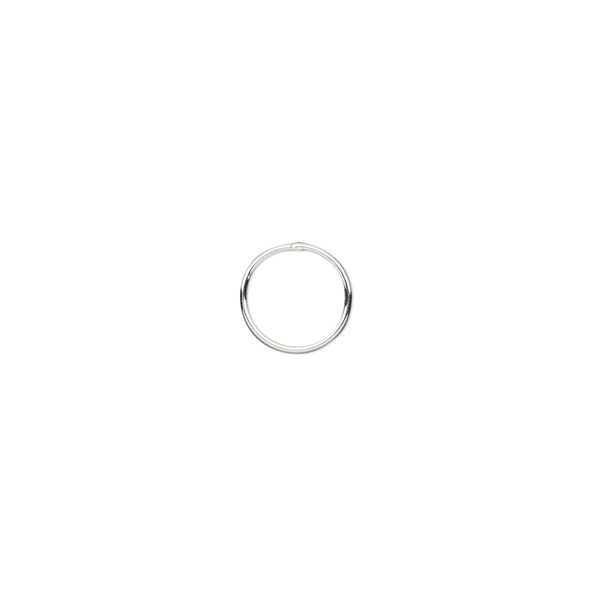 Jump ring, sterling silver, 8mm soldered round, 6.9mm inside diameter, 23 gauge. Sold per pkg of 20. image number 0