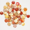 Mother-of-pearl shell 1pkg6oz, puffed flat round bead mix multi-orange 17-20mm image number 1
