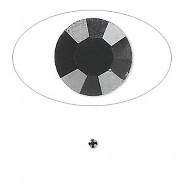Chaton, glass rhinestone, jet, foil back, 2.0-2.1mm faceted round, PP14. Sold per pkg of 72. image number 0
