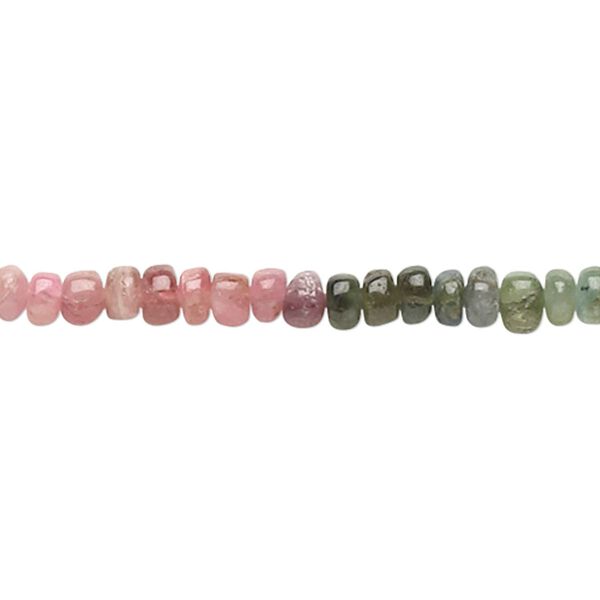 Multi-tourmaline 1pkg1, hand-cut rondelle bead natural 14 inch 3x2mm-5x3mm image number 0