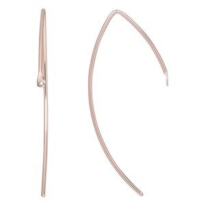 Ear wire 1pkg2 14Kt rose gold-filled, 21mm marquise / closed loop, 18 gauge 1 pair