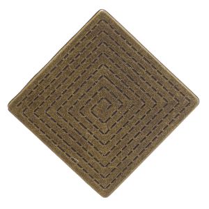 Pendant, Everyday Jewelry, antique brass-finished "pewter" (zinc-based alloy), 53mm diamond with spiral design and hidden bail. Sold individually.