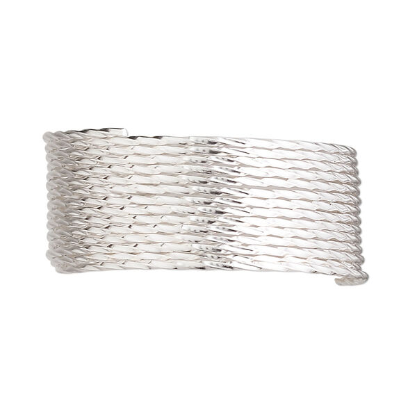 Wire, sterling silver, half-hard, twisted square, 20 gauge. Sold per pkg of 5 feet. image number 0