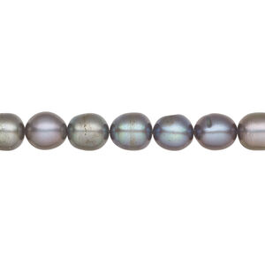 Freshwater pearl 1pkg1 rice, 14 inch peacock 6-7mm cultured