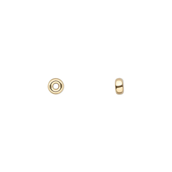 Bead, 14Kt gold, 4x2mm rondelle. Sold per pkg of 10. image number 0