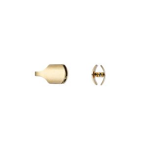 Cord end, glue-in, gold-finished brass, 10x6mm with 5.5x3.5mm inside diameter. Sold per pkg of 6.