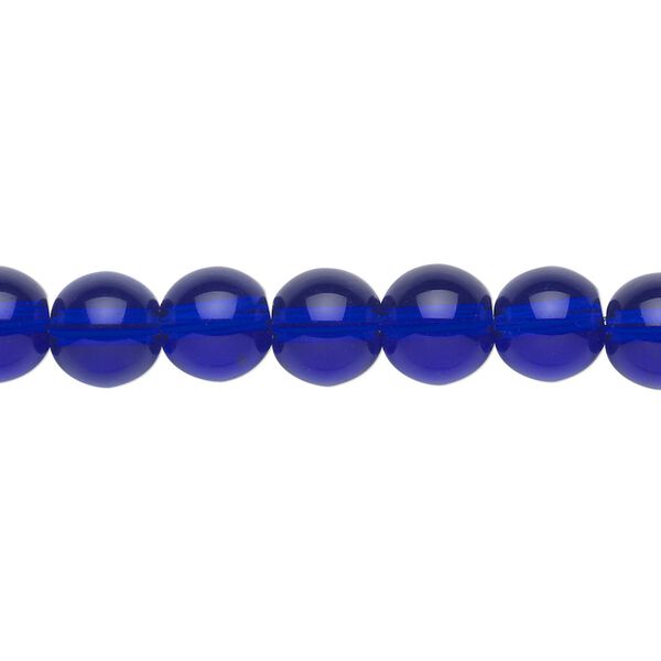 Bead, glass, cobalt blue, 8mm round. Sold per 36-inch strand. image number 0