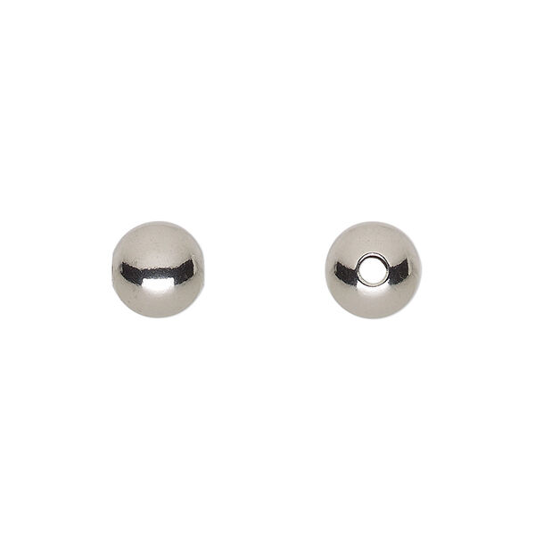 Bead, stainless steel, 8mm round. Sold per pkg of 10. image number 0
