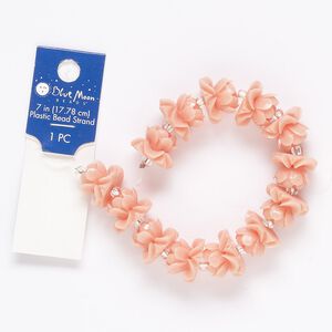 Bead, acrylic, salmon, 18x12mm lotus flower. Sold per 7-inch strand.