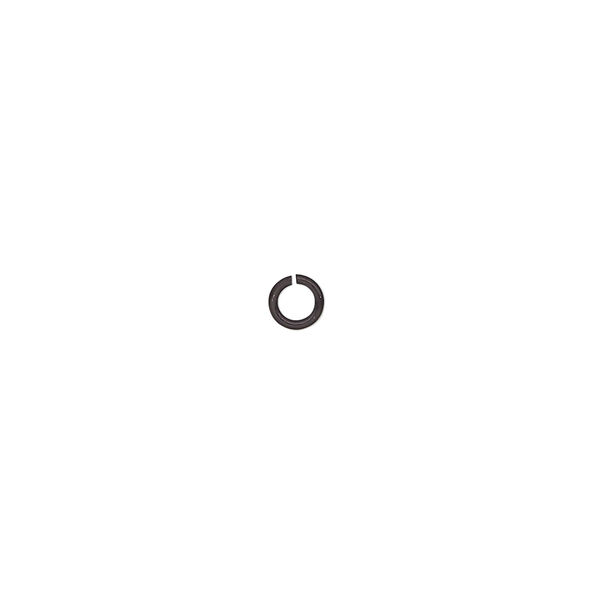 Jump ring 1pkg100 aluminum, 4mm round / 20 gauge / 2.4mm inside diameter / black image number 0
