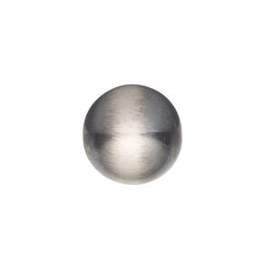Bead, Navajo pearl style, brushed oxidized sterling silver, 16mm round. Sold individually.