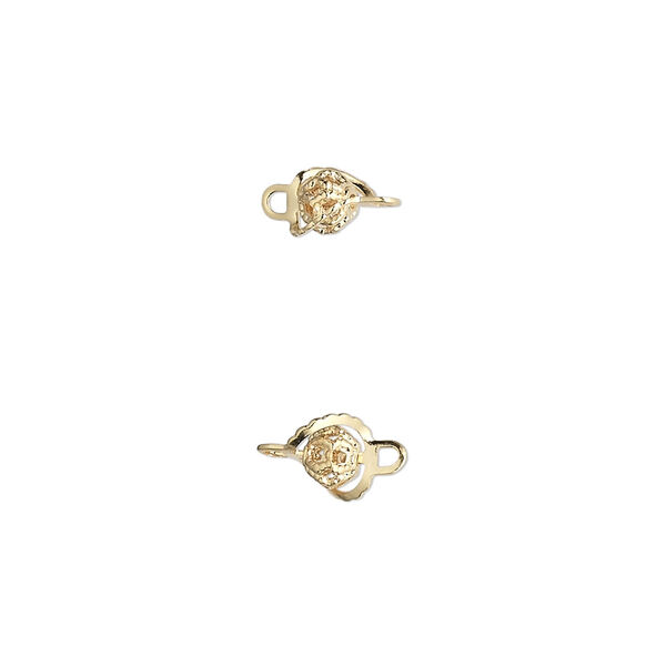 Link, gold-plated brass, 4mm wrapped filigree round. Sold per pkg of 20. image number 0
