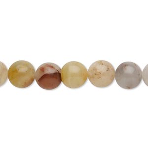 Colonial jasper 1pkg1, round bead natural 15.5-16 inch 8mm