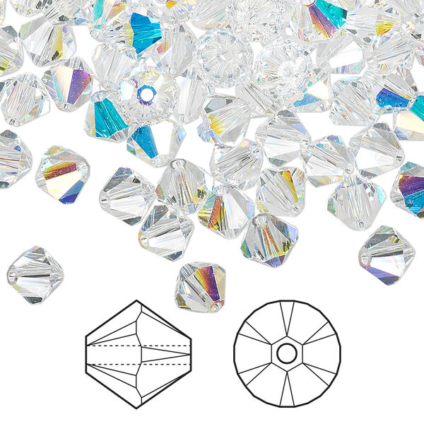 Bead 360pk crystal AB, Swarovski® 6mm XILION bicone 5328 image number 0