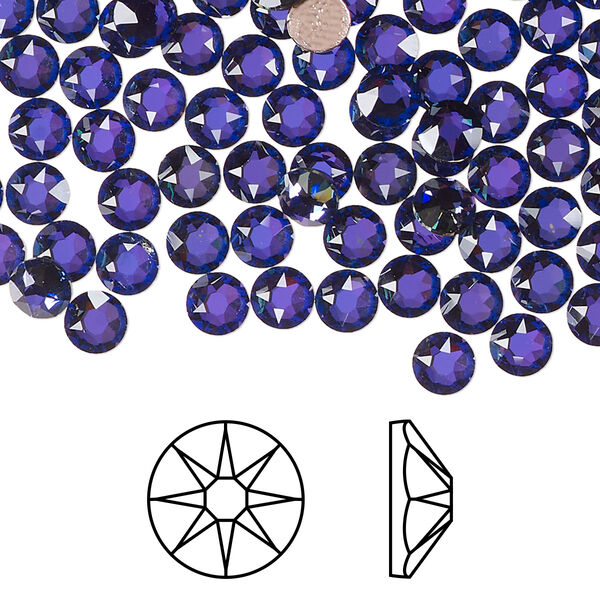 Flat back 1440pk crystal heliotrope foil back, Swarovski® hotfix 4.6-4.8mm round SS20 2078 image number 0