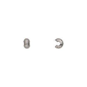 Crimp cover, stainless steel, 4mm corrugated round. Sold per pkg of 500.