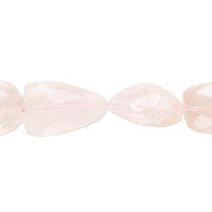 Rose quartz 1pkg1, hand-cut faceted nugget bead natural 10 inch small
