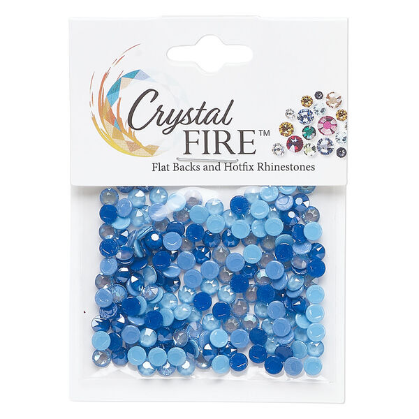 Flat back mix 1pkg144 royal blue / ocean / summer blue, Crystal FIRE&reg;, 3-4.80mm hotfix round SS12 / SS16 / SS20 image number 0