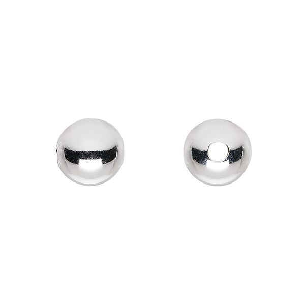 Bead, sterling silver, 10mm seamless round. Sold per pkg of 10. image number 0