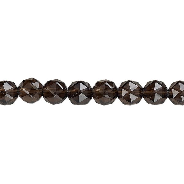 Smoky quartz 1pkg1, rose-cut round bead 8 inch 6mm image number 0