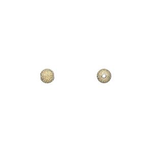 Bead, gold-plated brass, 4mm stardust round. Sold per pkg of 20.