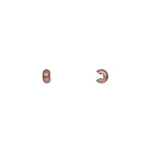Crimp cover, antique copper-plated brass, 3mm smooth round. Sold per pkg of 500.