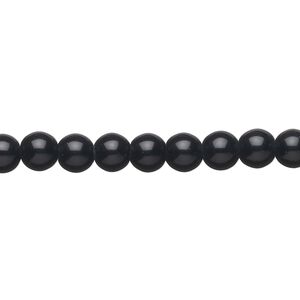 Black obsidian 1pkg1, round bead natural 15 inch 5-6mm