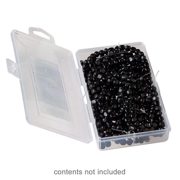 Organizer box, The Beadery®, 1pkg1, plastic, clear, 6-1/3 x 6-2/3 x 1 inches with 1 fixed compartment (2179). image number 1