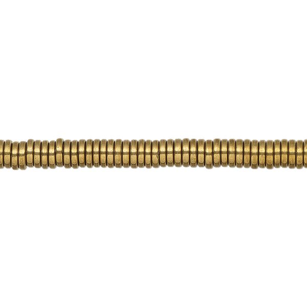 Hemalyke™ 1pkg1, electroplated antique gold heishi bead 8 inch 4x1mm image number 0