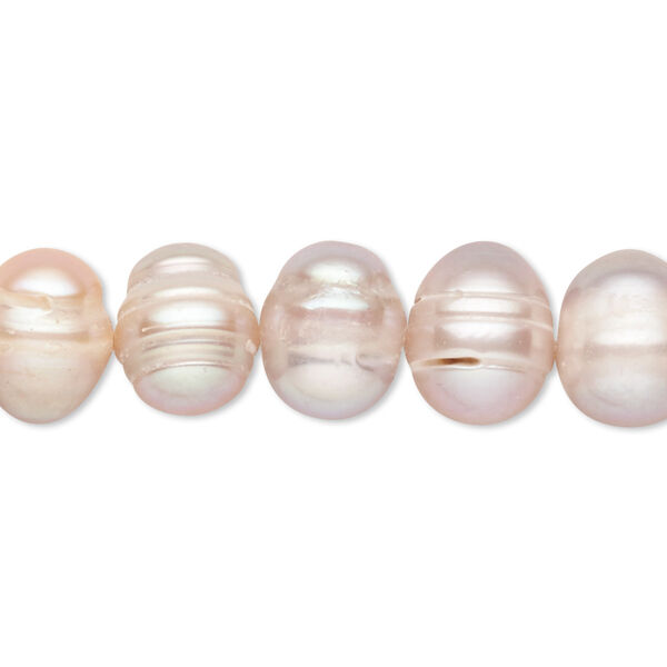 Pearl, cultured freshwater, mauve, 9-10mm semi-round, D grade, Mohs hardness 2-1/2 to 4. Sold per 15-inch strand. image number 0