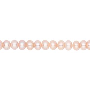 Pearl, White Lotus™, cultured freshwater, mauve, 5.5-6mm button, B- grade, Mohs hardness 2-1/2 to 4. Sold per 16-inch strand.