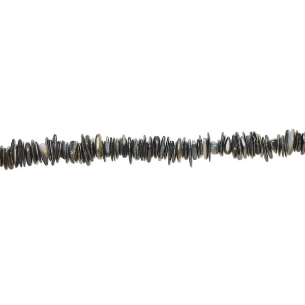 Bead 1pkg1, black lip shell / gold lip shell / mother-of-pearl shell (natural / bleached), large to extra-large chip, 15 inches. image number 1