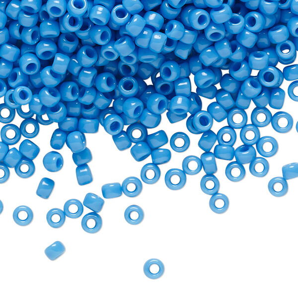 Seed bead, TOHO BEADS®, glass, pkg/7.5g, #8 round, opaque cornflower blue (TR-08-43D). image number 0