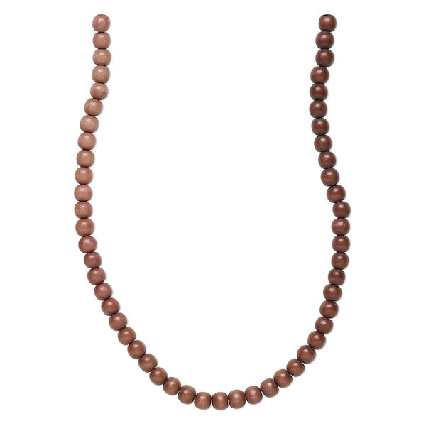 Bead, Taiwanese cheesewood (dyed / waxed), mauve ombre, 8mm round. Sold per pkg of (2) 15-1/2" to 16" strands. image number 0