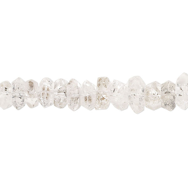 Bead, quartz crystal (natural), 6x3mm-9x4mm hand-cut double point, B- grade, Mohs hardness 7. Sold per 15-inch strand, approximately 160 beads. image number 0