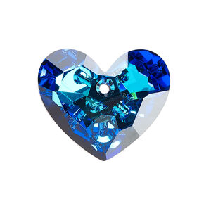 Drop 1pkg1 crystal Bermuda blue P, Crystal Passions&reg; 28x23mm pendant honeycomb heart 6264