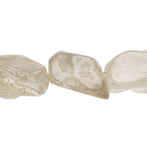 Smoky quartz 1pkg1, tumbled nugget bead 7 inch medium image number 0