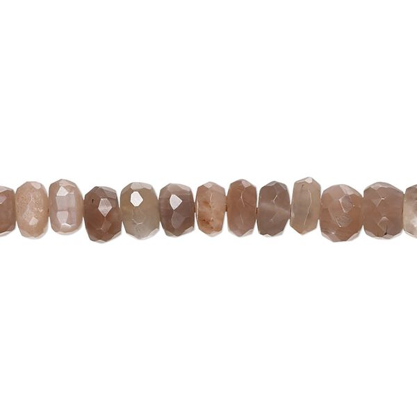 Coffee moonstone 1pkg1, hand-cut faceted rondelle bead natural 8 inch 6x3mm-7x5mm image number 0
