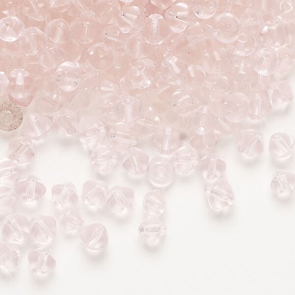 Bead 1pkg1, glass, translucent pink, 4mm bicone, 4 ounces image number 0