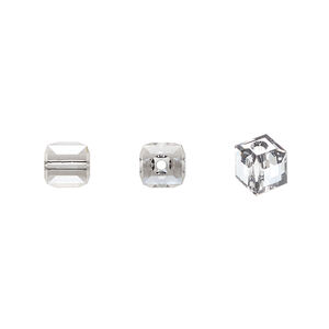 Bead 1pkg48 crystal urban grey, Crystal Passions&reg; 6mm cube 5601