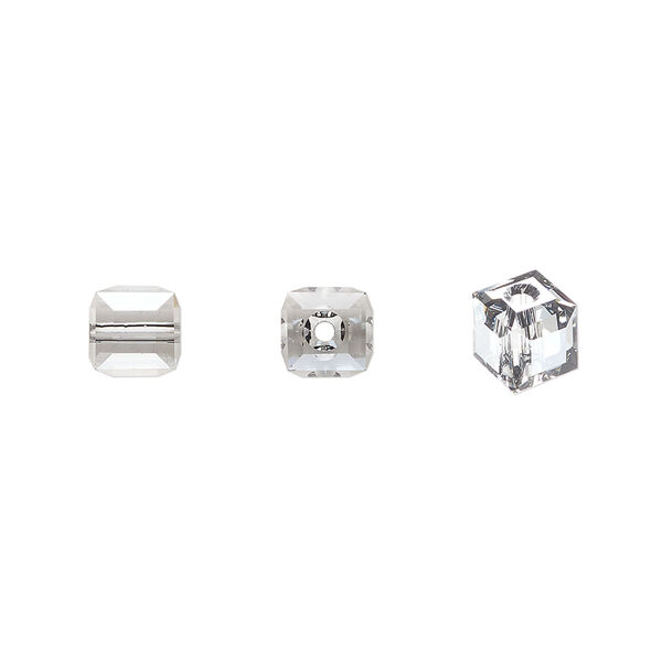 Bead 1pkg48 crystal urban grey, Crystal Passions&reg; 6mm cube 5601 image number 0