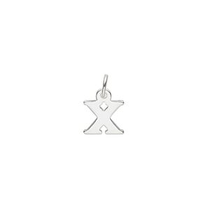 Charm, sterling silver, 8x7mm block alphabet letter "X." Sold individually.