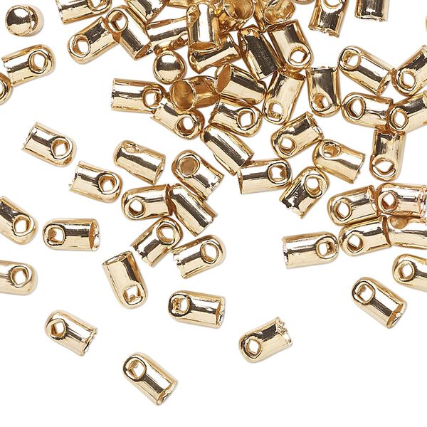 Cord end, steel, pkg/100, 5x3mm with 2.9mm inside diameter. image number 0