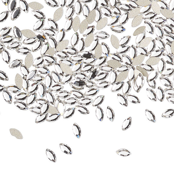 Flat back 1440pk crystal foil back, Preciosa MAXIMA Czech crystal rhinestone 4x2mm navette image number 0