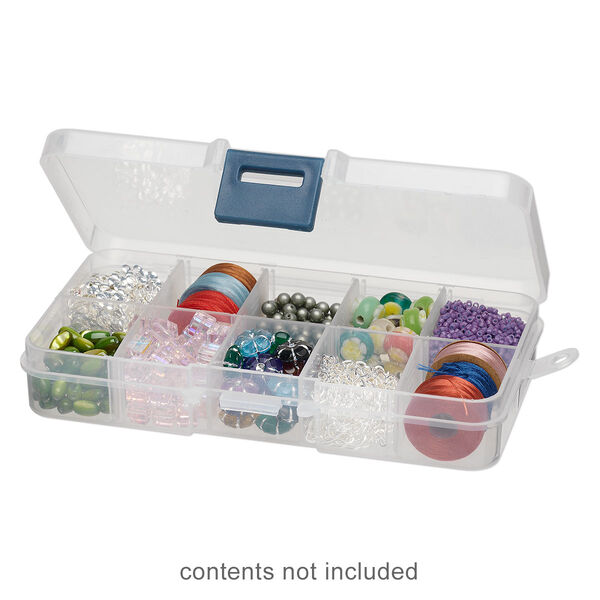 Organizer, plastic, 5-1/4x2-3/4x1 inch rectangle with 10 adjustable compartments. Sold per pkg of 5. image number 0