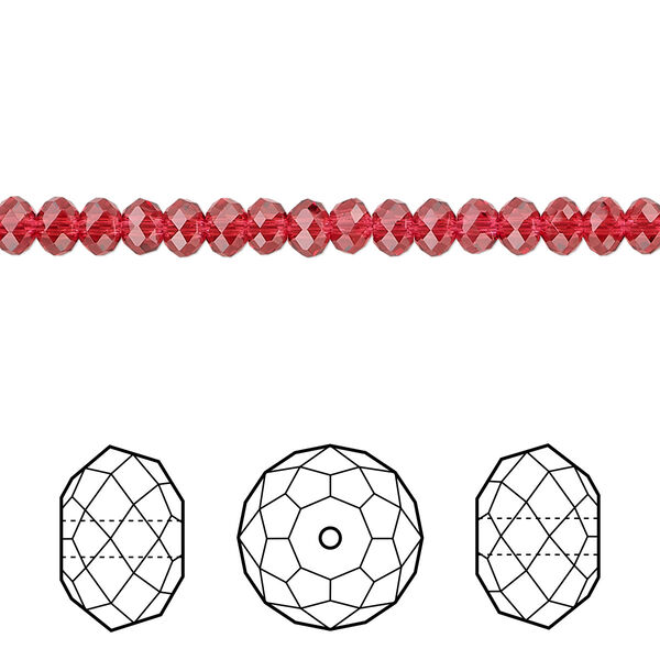 Bead 144pk scarlet, Crystal Passions® 4x3mm rondelle 5040 image number 0