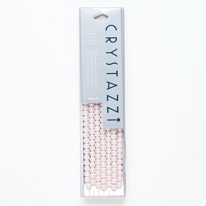 Bead, crystal pearl 1pkg190, pink, 6mm round.
