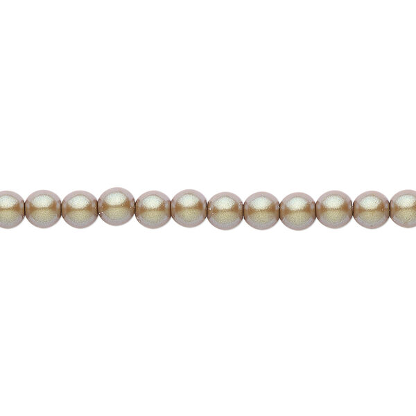 Bead, Czech pearl-coated glass druk, opaque iridescent hazelnut, 4mm round. Sold per 15-1/2" to 16" strand. image number 0