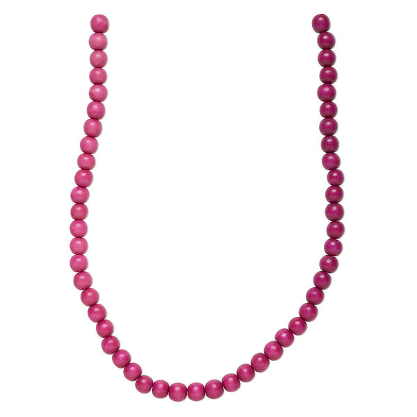 Bead, Taiwanese cheesewood (dyed / waxed), pink ombre, 8mm round. Sold per pkg of (2) 15-1/2" to 16" strands. image number 0
